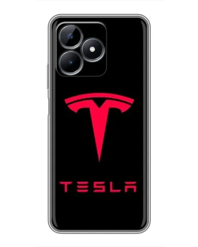 Чехол для Realme Note 50 с картинкой «Tesla Red Logo»