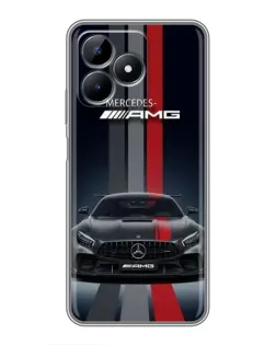 Чехол для Realme Note 50 с картинкой «Mercedes — белый карбон»