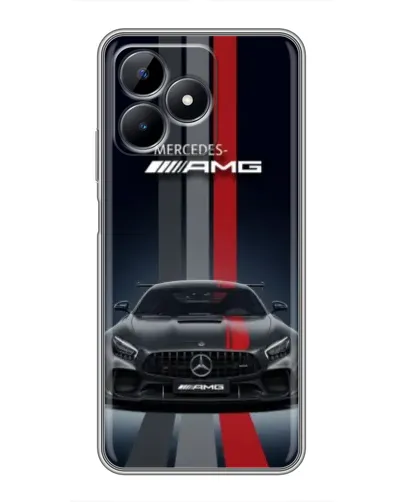 Чехол для Realme Note 50 с картинкой «Mercedes — белый карбон»