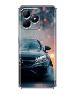 Чехол для Realme Note 50 с картинкой «Mercedes — ночной город»