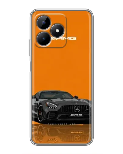 Чехол для Realme Note 50 с картинкой «Оранжевый Mercedes AMG»