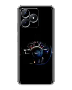 Чехол для Realme Note 50 с картинкой «Салон Audi — руль»