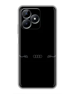 Чехол для Realme Note 50 с картинкой «Audi — световой подпись»