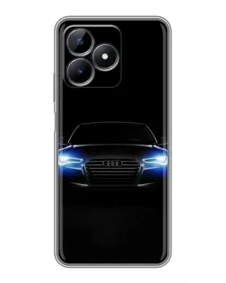 Чехол для Realme Note 50 с картинкой «Audi в неоне»
