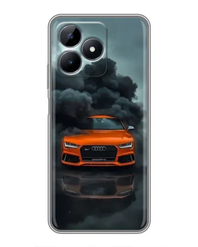 Чехол для Realme Note 50 с картинкой «Audi в облаках дыма»