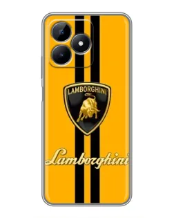 Чехол для Realme Note 50 с картинкой «Lamborghini Stripe желтый»