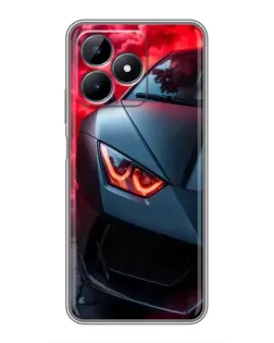Чехол для Realme Note 50 с картинкой «Lamborghini красное сияние»