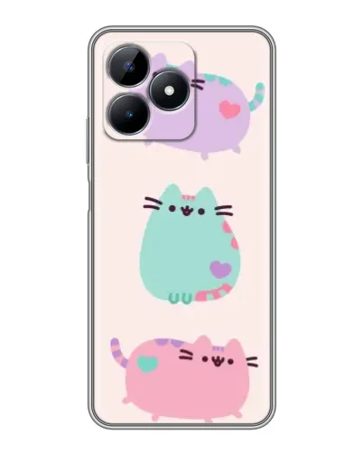 Чехол для Realme Note 50 с картинкой «Pusheen трио»