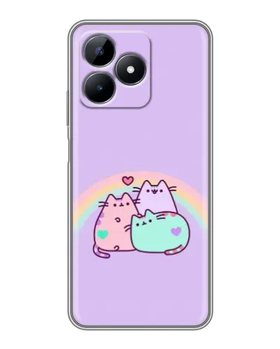 Чехол для Realme Note 50 с картинкой «Радужные Пушины»