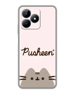 Чехол для Realme Note 50 с картинкой «Pusheen логотип»