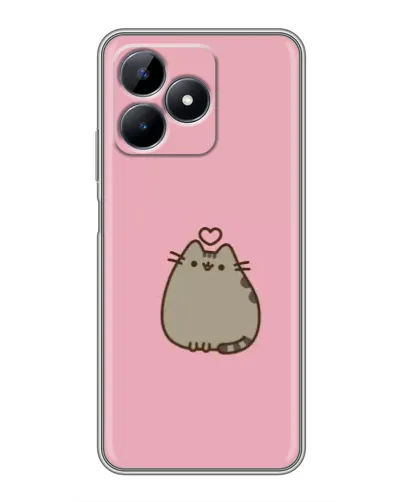 Чехол для Realme Note 50 с картинкой «Pusheen сердце»