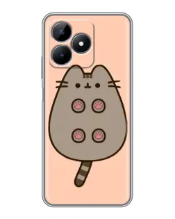 Чехол для Realme Note 50 с картинкой «Пушин пузиком кверху»