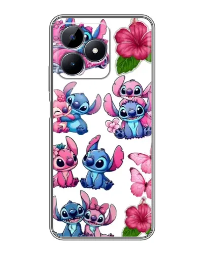 Чехол для Realme Note 50 с картинкой «Стикеры Stitch и Angel»