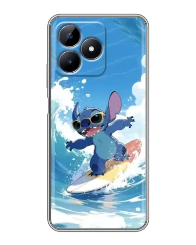 Чехол для Realme Note 50 с картинкой «Стич на волне»