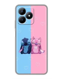 Чехол для Realme Note 50 с картинкой «Stitch и Angel Love»