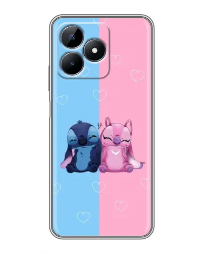 Чехол для Realme Note 50 с картинкой «Stitch и Angel Love»