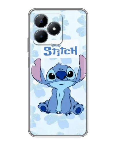 Чехол для Realme Note 50 с картинкой «Stitch среди цветов»