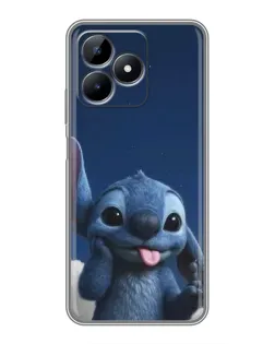 Чехол для Realme Note 50 с картинкой «Стич в облаках»