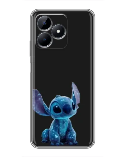 Чехол для Realme Note 50 с картинкой «Стич на черном»