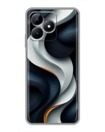 Чохол для Realme Note 50 з картинкою «Об'ємні чорно-білі стрічки»