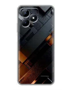 Чохол для Realme Note 50 з картинкою «Чорні геометричні блоки»