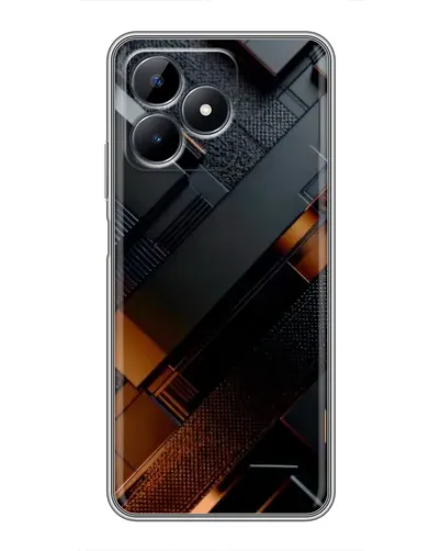 Чохол для Realme Note 50 з картинкою «Чорні геометричні блоки»