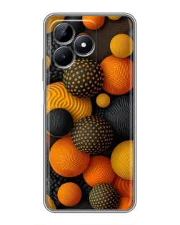 Чохол для Realme Note 50 з картинкою «Об'ємні помаранчеві сфери»