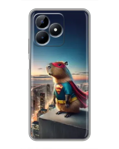Чехол для Realme Note 50 с картинкой «Капи-мен супергерой»