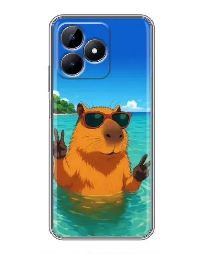 Чехол для Realme Note 50 с картинкой «Морская капибара»