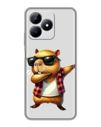 Чехол для Realme Note 50 с картинкой «Капибара рэпер даб»