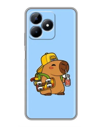 Чехол для Realme Note 50 с картинкой «Капибара на скейте»