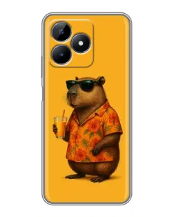 Чехол для Realme Note 50 с картинкой «Капибара на отдыхе»