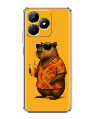 Чехол для Realme Note 50 с картинкой «Капибара на отдыхе»