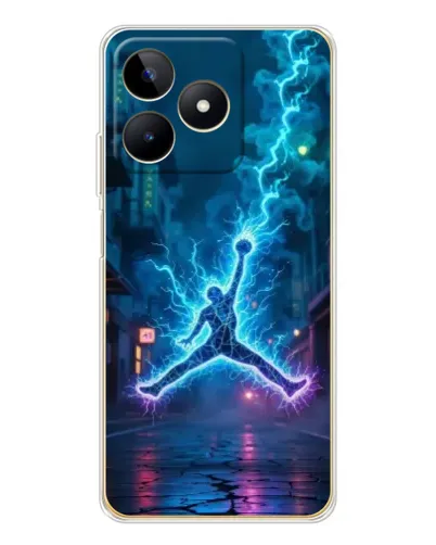 Чехол для Realme Note 60 с картинкой «Jordan Gold Jumpman»