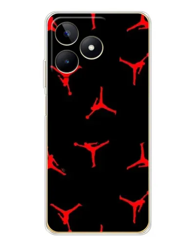 Чехол для Realme Note 60 с картинкой «Jordan Red Pattern»