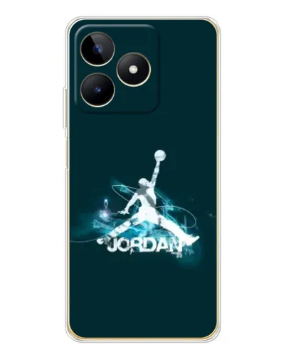 Чехол для Realme Note 60 с картинкой «Jordan Blue Fire»