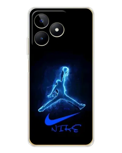 Чехол для Realme Note 60 с картинкой «Jordan Neon Blue»