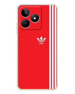 Чехол для Realme Note 60 с картинкой «Красный минимализм Adidas»