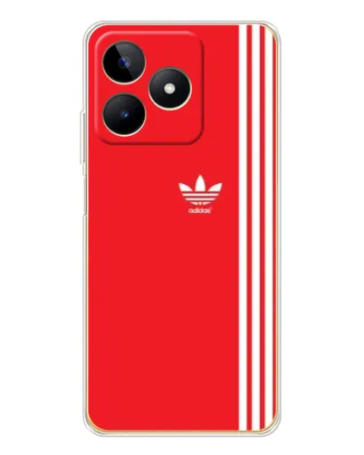 Чехол для Realme Note 60 с картинкой «Красный минимализм Adidas»