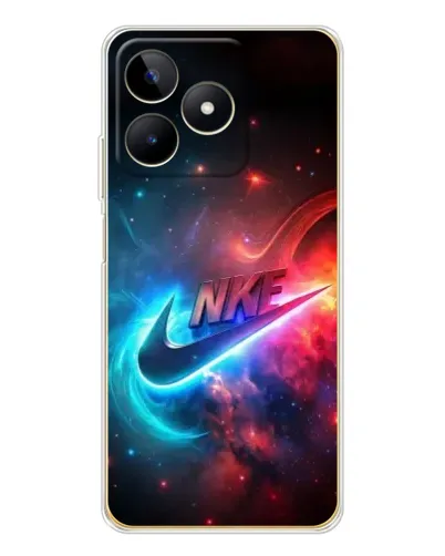 Чехол для Realme Note 60 с картинкой «Огненный логотип Nike»