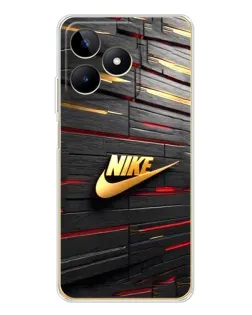 Чехол для Realme Note 60 с картинкой «Золотой Nike на металле»
