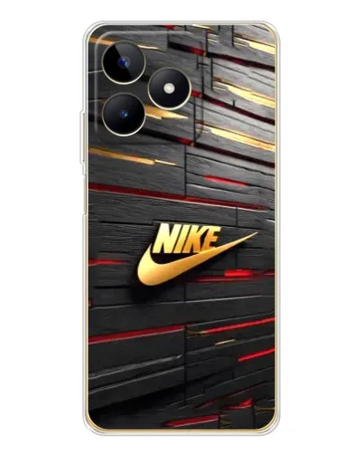 Чехол для Realme Note 60 с картинкой «Золотой Nike на металле»