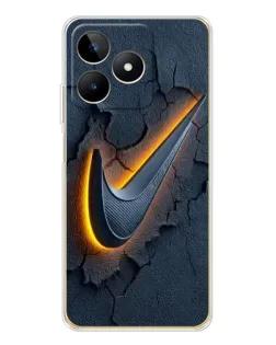 Чехол для Realme Note 60 с картинкой «Объемный логотип Найк»
