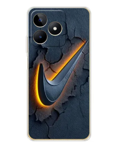 Чехол для Realme Note 60 с картинкой «Объемный логотип Найк»