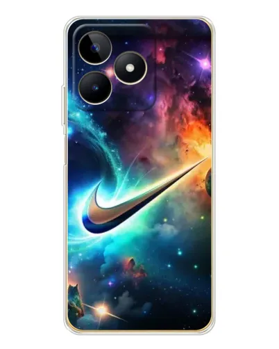 Чехол для Realme Note 60 с картинкой «Космический Nike Swoosh»