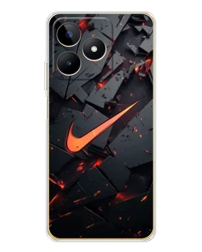 Чехол для Realme Note 60 с картинкой «Nike — эффект разломов»