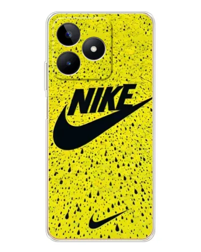 Чехол для Realme Note 60 с картинкой «Желтый текстурный Nike»