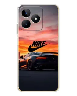 Чехол для Realme Note 60 с картинкой «Nike и суперкар»