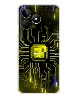 Чехол для Realme Note 60 с картинкой «Nike — золотая искра»