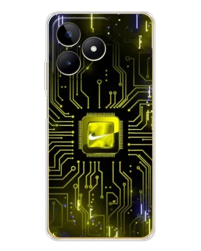 Чехол для Realme Note 60 с картинкой «Nike — золотая искра»